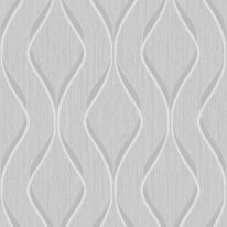 Muriva Indra Geo Wave Grey/Silver Metallic Wallpaper - 154112