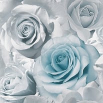 Muriva Madison Rose Floral Bloom Blue Wallpaper - 119503