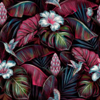 Galerie Enchanted Samana Floral Pink Multi Wallpaper - NHW1001