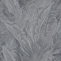 Galerie Enchanted Kiskaara Tropical Leaf Dark Grey Wallpaper - NHW1016
