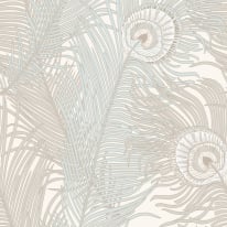 Galerie Enchanted Descartes Peacock Feather Beige Wallpaper - NHW1044