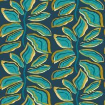 Ohpopsi Revive Foli Midnight Teal Wallpaper - REV50121W