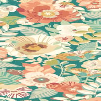 Ohpopsi Revive Poppies Emerald Glow Wallpaper - REV50127W