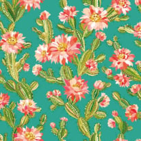 Ohpopsi Revive Cactus Bloom Jade Twist Wallpaper - REV50157W