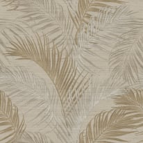 Galerie Botanical Palm Leaf Beige/Brown Metallic Wallpaper - PS33314