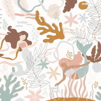 Grandeco Mermaids Multicoloured Wall Mural - A66201