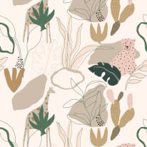 Grandeco Safari Jungle Beige Multi Wall Mural - RB247
