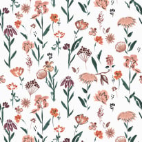 Grandeco Ray of Flowers Soft Pink Wall Mural - RB266