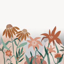 Grandeco Flowerpop Scene Blush Wall Mural - RB303