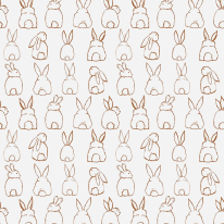 Grandeco Bunnies White/Terracotta Wall Mural - RB306