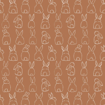 Grandeco Bunnies Terracotta Wall Mural - RB312