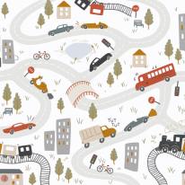 Grandeco Cars Multicoloured Wall Mural - RB383