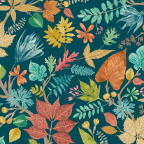 Ohpopsi Lush Leaves Teal/Corn Wallpaper - RON50120W
