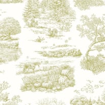 Ohpopsi Eve Toile Olive Wallpaper - RON50123W