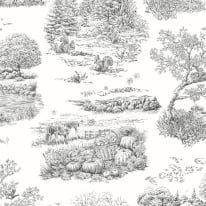 Ohpopsi Eve Toile Noir Wallpaper - RON50125W