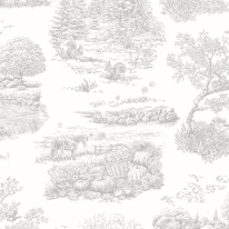 Ohpopsi Eve Toile Dove Wallpaper - RON50126W