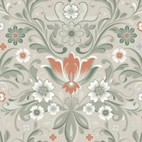 Galerie Sommarang 2 Östanskär Beige/Green Wallpaper - S24108