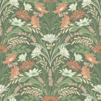 Galerie Sommarang 2 Värmdö Green/Orange Wallpaper - S24117