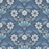 Galerie Sommarang 2 Klockrike Blue/White Wallpaper - S24123