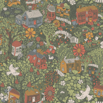 Galerie Sommarang 2 Bygga Bo Dark Green Wallpaper - S63003