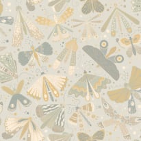 Galerie Sommarang 2 Flyga Warm Grey Multi Wallpaper - S63025