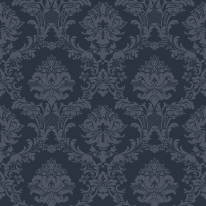 Galerie Simply Silks 4 Classic Damask Navy Metallic Wallpaper - SB37912