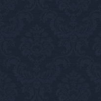 Galerie Simply Silks 4 Feathered Damask Navy Metallic Wallpaper - SK34734