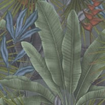 Galerie Welcome Home Tropical Leaves Purple Multi Wallpaper - WH30113