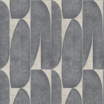 Galerie Welcome Home Geometric Leaf Black Wallpaper - WH30170