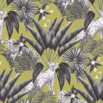 Ohpopsi Jungle Cheetah Sable/Lime Wallpaper - WLD53105W