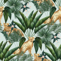 Ohpopsi Jungle Cheetah Duck Egg Wallpaper - WLD53107W