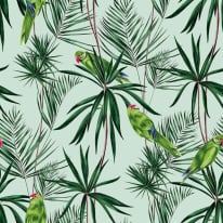Ohpopsi Paradise Tropical Parrots Duck Egg Wallpaper - WLD53124W