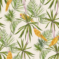 Ohpopsi Paradise Tropical Parrots Chalk Wallpaper - WLD53125W