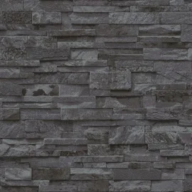 Erismann Imitations 3D Effect Stone Wall Black Wallpaper - 02363-40