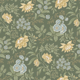 Rasch Garden Muse Evergreen/Blue Metallic Wallpaper - 100029