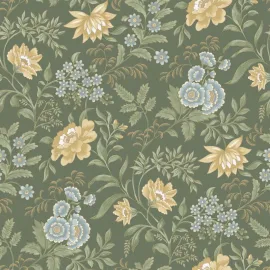 Rasch Garden Muse Evergreen/Blue Metallic Wallpaper - 100029