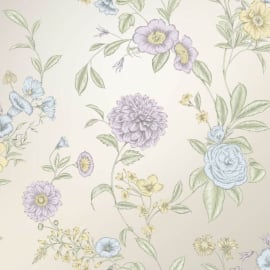 Rasch Chelsea Floral Pearl Metallic Wallpaper - 100302
