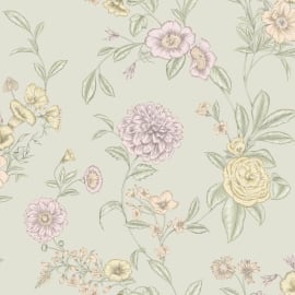 Rasch Chelsea Floral Pistachio Wallpaper - 100319