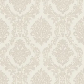 Erismann Carre Damask Cream Metallic Wallpaper - 10288-02