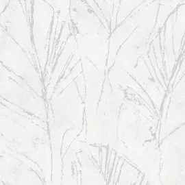Erismann Evolution Fall Leaf Grey Metallic Wallpaper - 10321-31