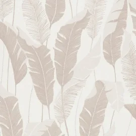 Erismann Arwen Delicate Feather Beige Metallic Wallpaper - 10344-02