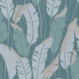 Erismann Arwen Delicate Feather Green Metallic Wallpaper - 10344-19
