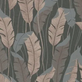 Erismann Arwen Delicate Feather Brown Metallic Wallpaper - 10344-47