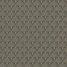 Erismann Antionette Fan Black/Gold Metallic Wallpaper - 10346-15