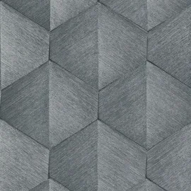 Erismann Prisma 3D Graphic Waves Grey Metallic Wallpaper - 10370-10