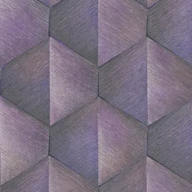 Erismann Prisma 3D Graphic Waves Purple Metallic Wallpaper - 10370-45