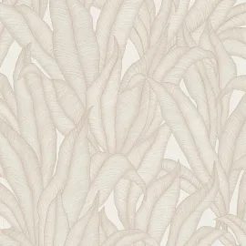 Erismann Zanzibar Leaf Beige Metallic Wallpaper - 10371-26