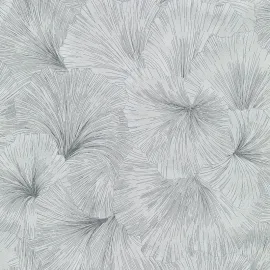 Erismann Shine Floral Leaf Grey Metallic Wallpaper - 10373-10