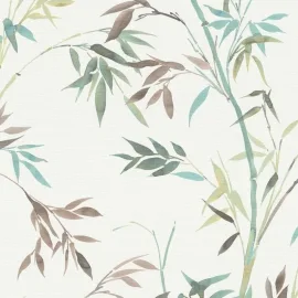Erismann Stunning Bamboo Leaf Green Multi Wallpaper - 10388-18