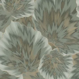 Erismann Bliss Abstract Leaf Olive Metallic Wallpaper - 10402-24